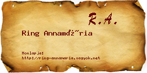Ring Annamária névjegykártya